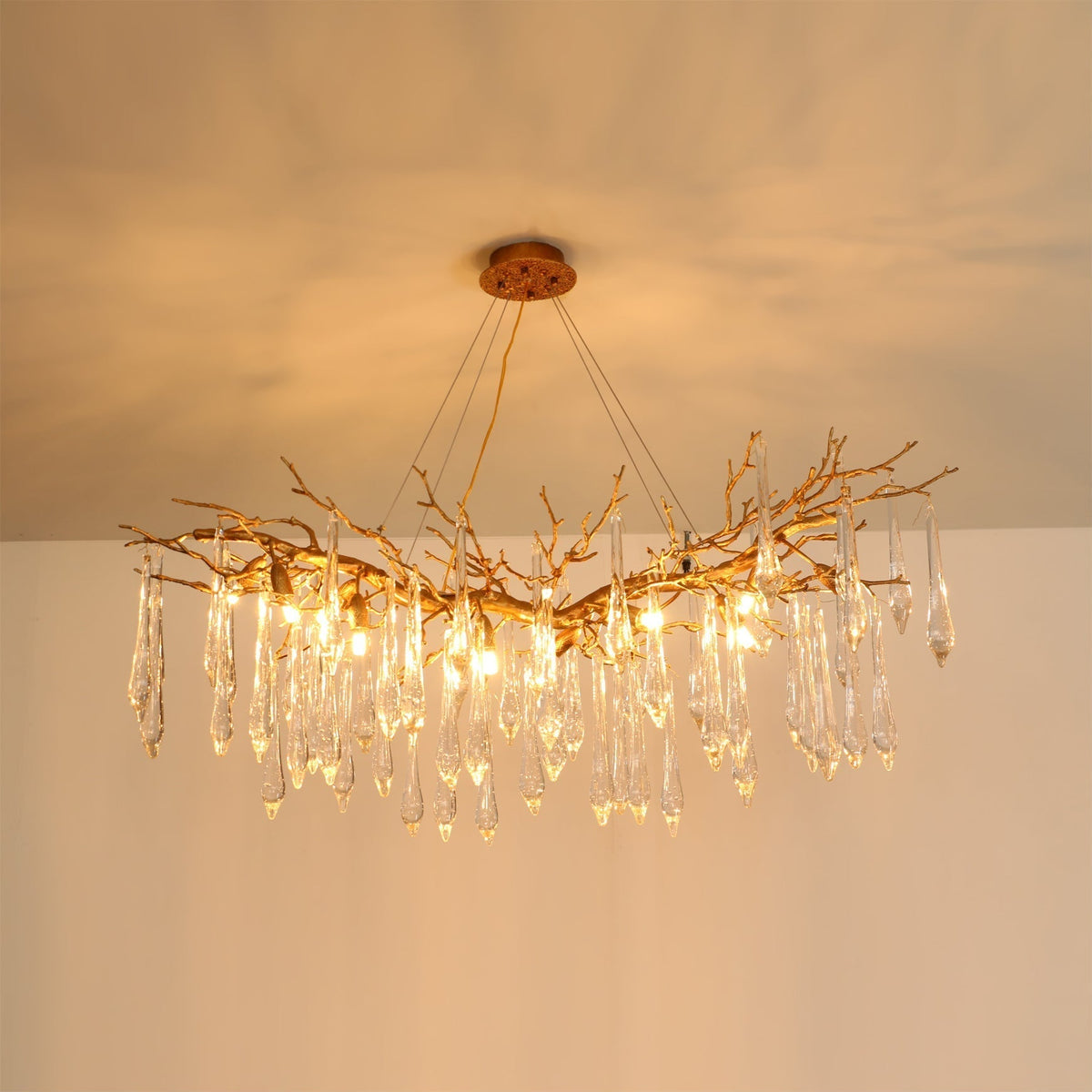Side view of the Janae Chandelier, showcasing its sculptural, branching form.