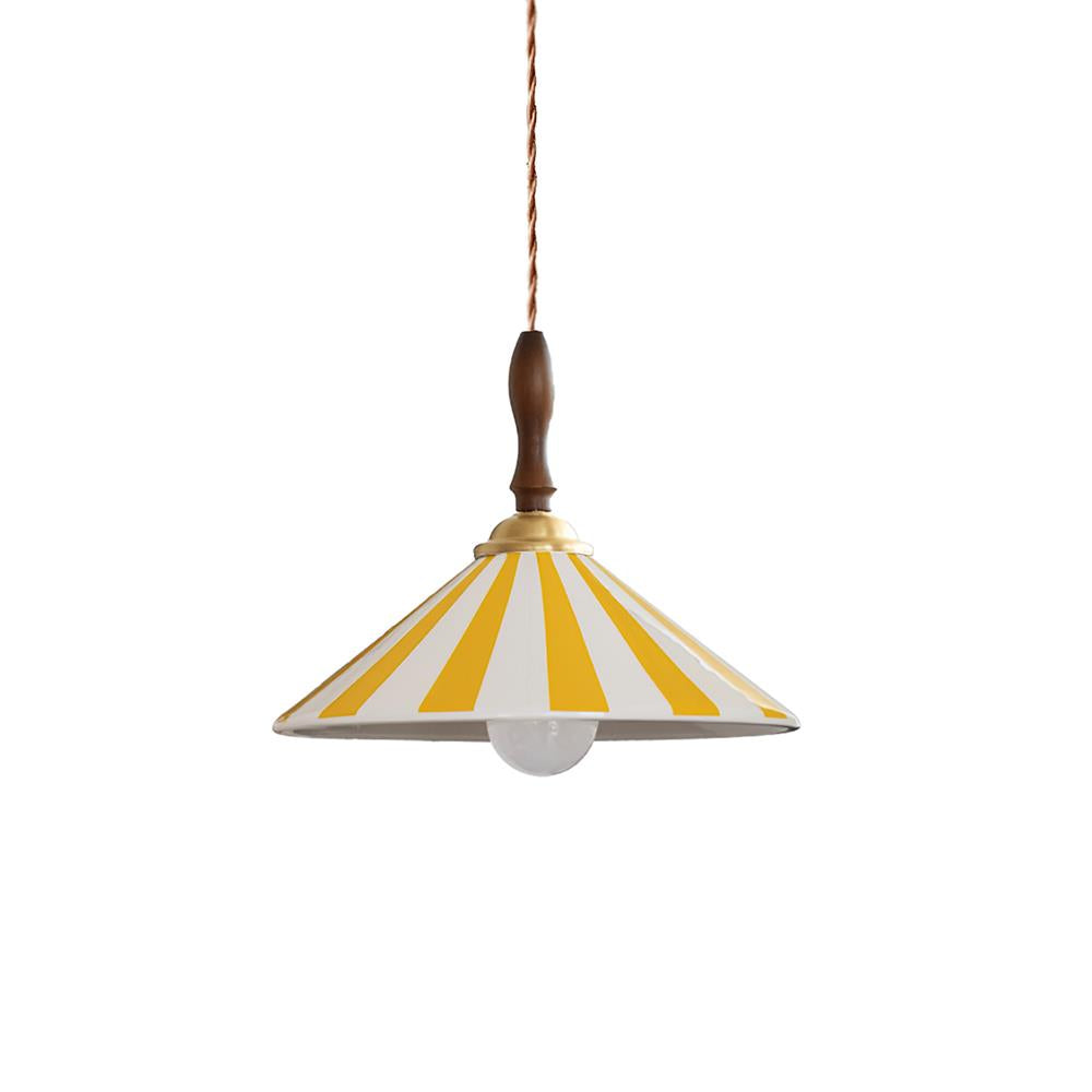 Tevelix Suspension Abat-jour Céramique Rayé-Cielum