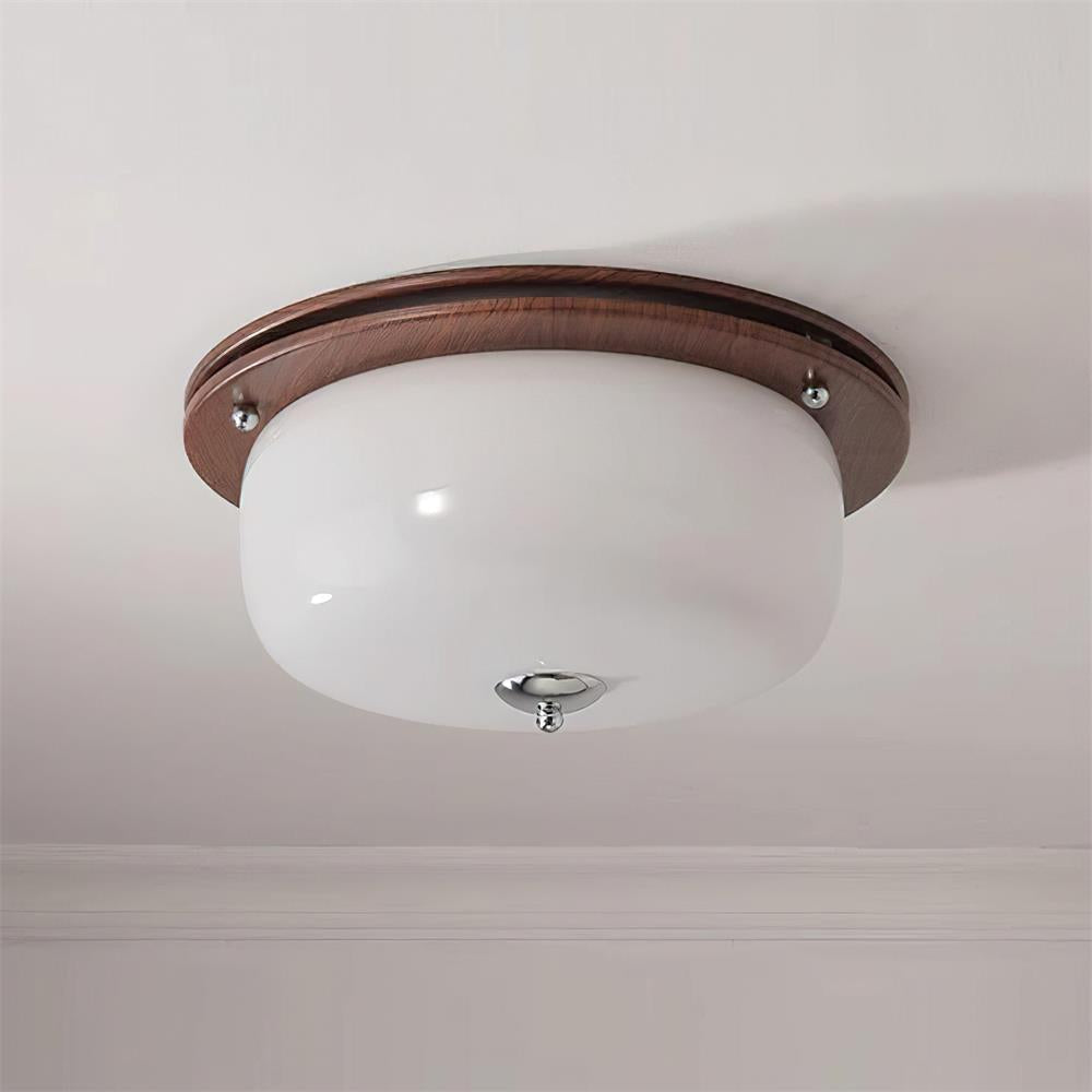 Ceiling Light Glass Flush Mount Modern Minimalist Walnut Brown-Neutral Decor