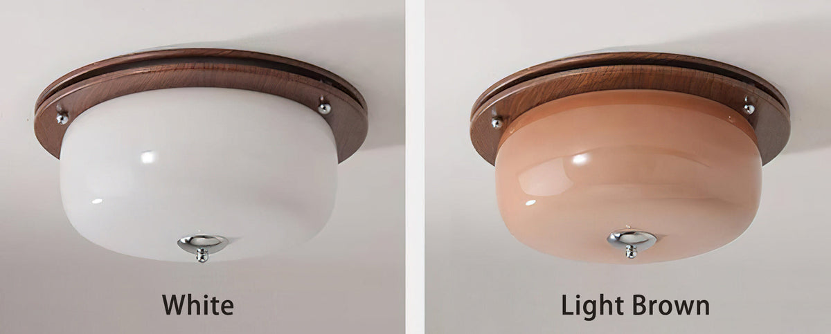 Ceiling Light Glass Flush Mount Modern Minimalist Walnut Brown-Neutral Decor