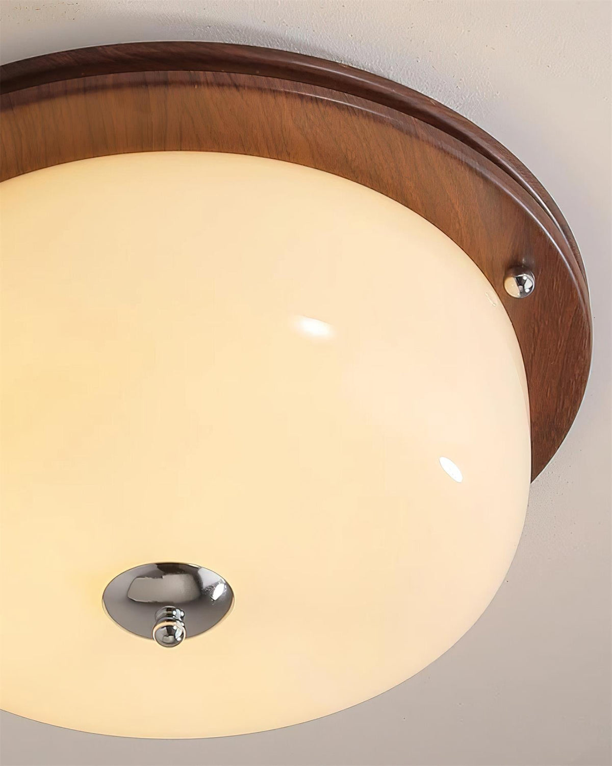 Ceiling Light Glass Flush Mount Modern Minimalist Walnut Brown-Neutral Decor