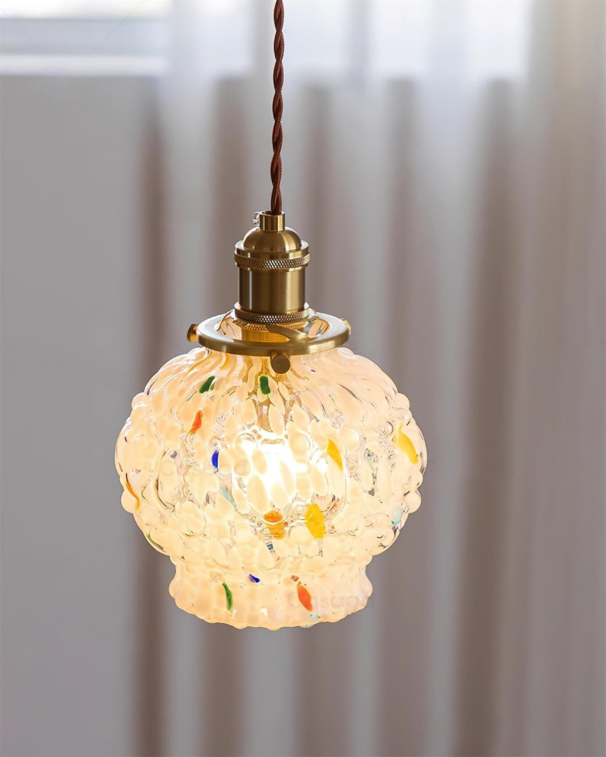 Jovik Textured Glass Pendant Light-Neutral Decor