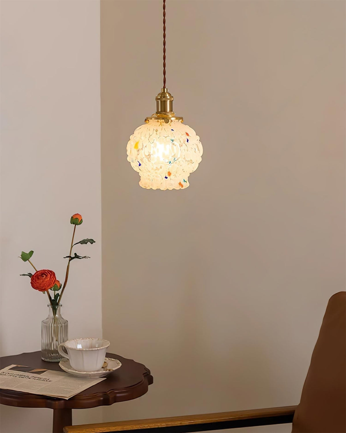 Jovik Textured Glass Pendant Light-Neutral Decor