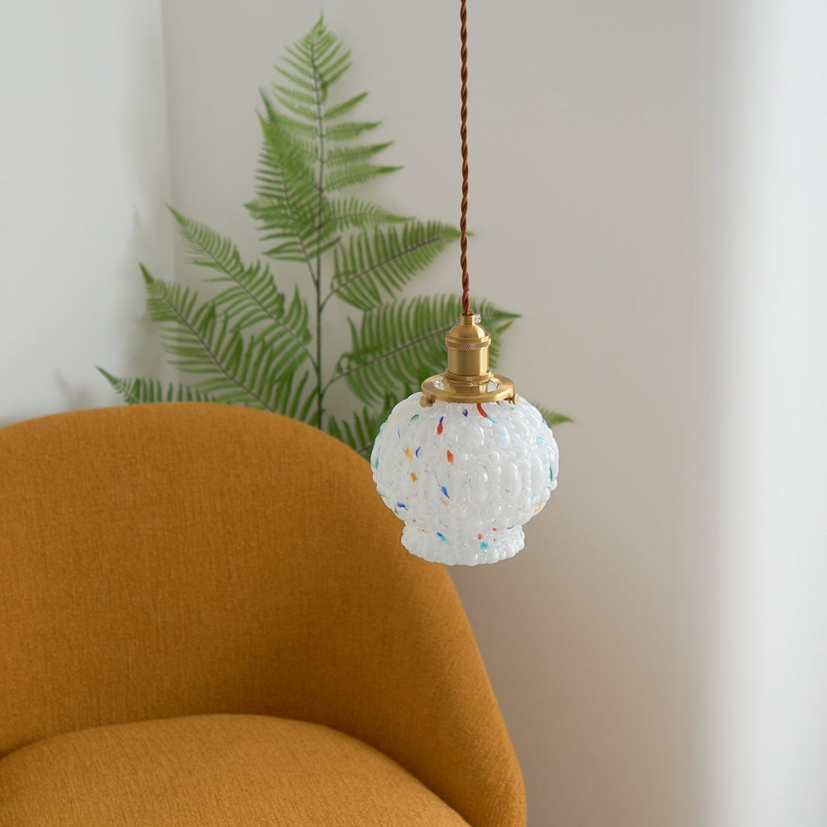 Jovik Textured Glass Pendant Light-Neutral Decor