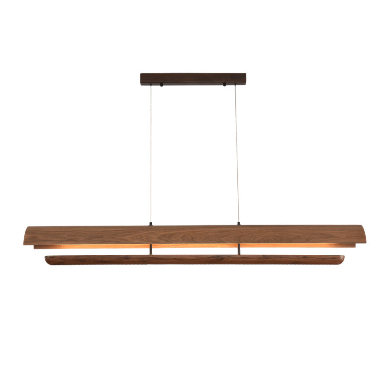 Rinireon Lustre en Bois Linéaire