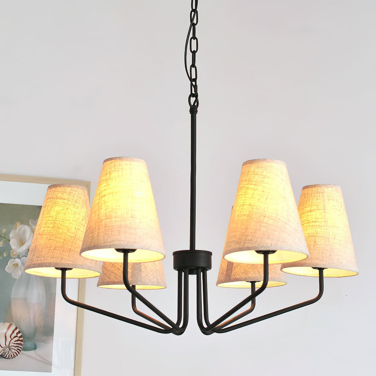 Calelle Lustre Tissu Laiton Industriel Vintage