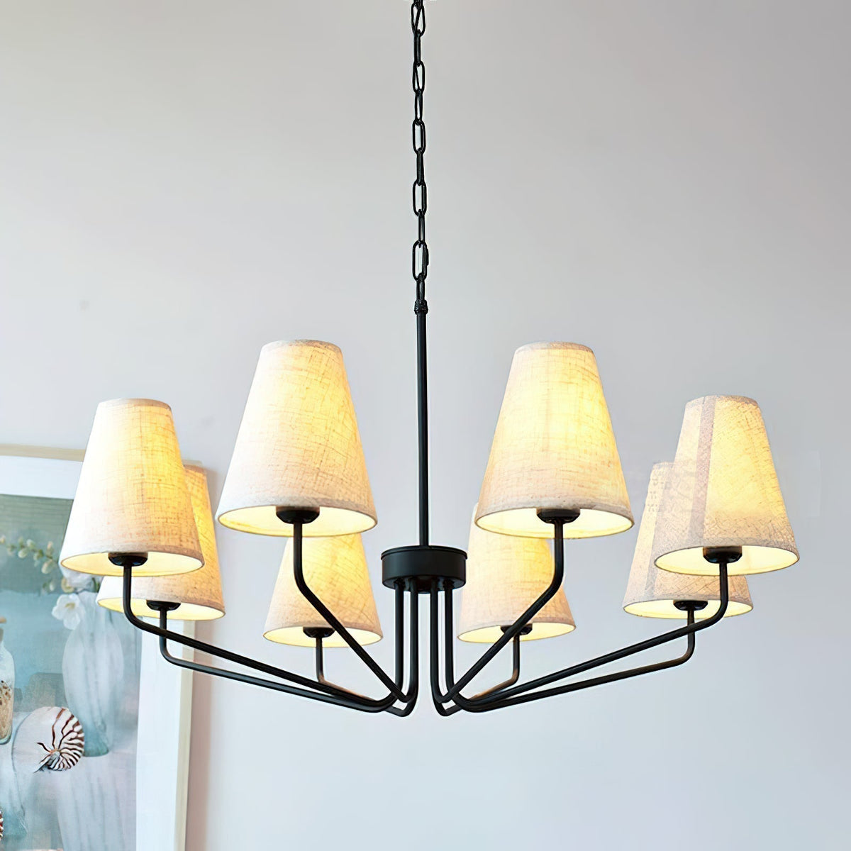 Calelle Lustre Tissu Laiton Industriel Vintage