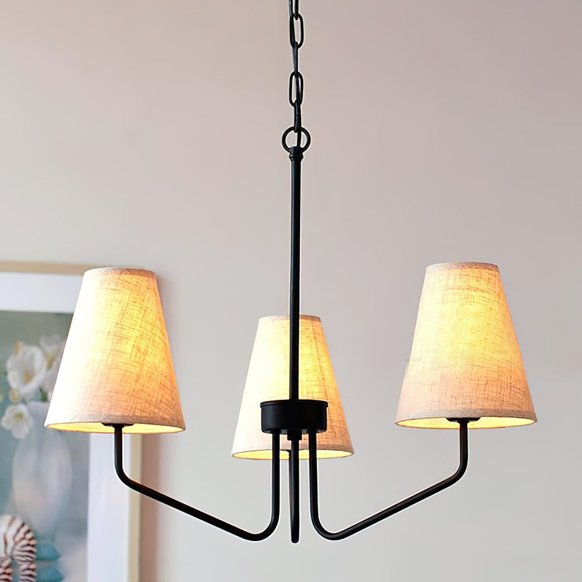 Calelle Lustre Tissu Laiton Industriel Vintage