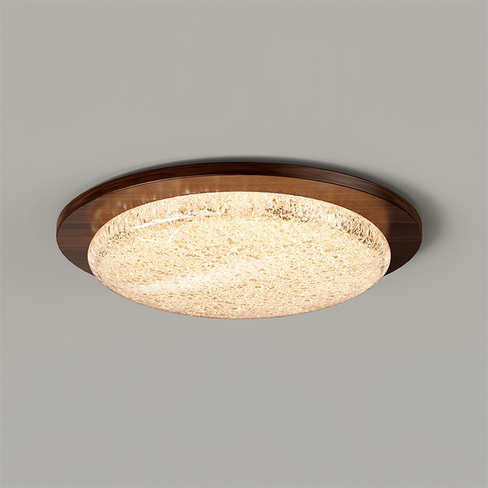 Ririxenor Plafonnier Résine Texturée Ton Bois LED-Cielum