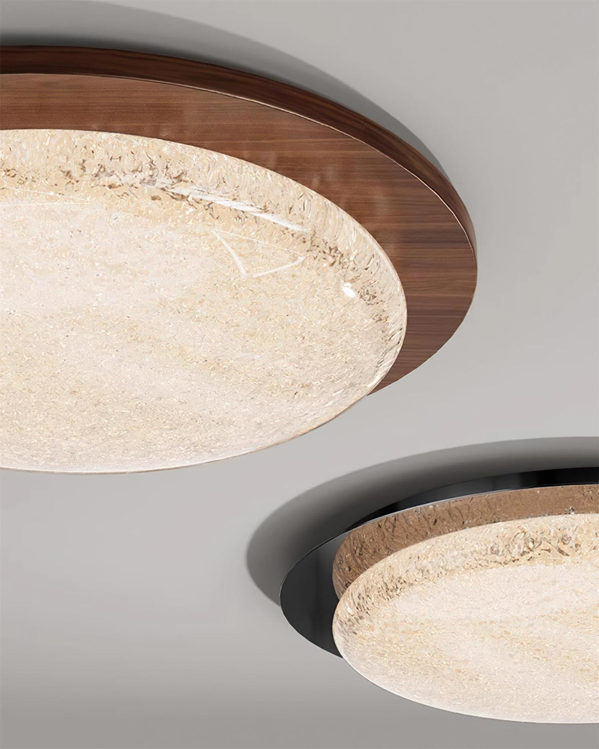 Ririxenor Plafonnier Résine Texturée Ton Bois LED-Cielum
