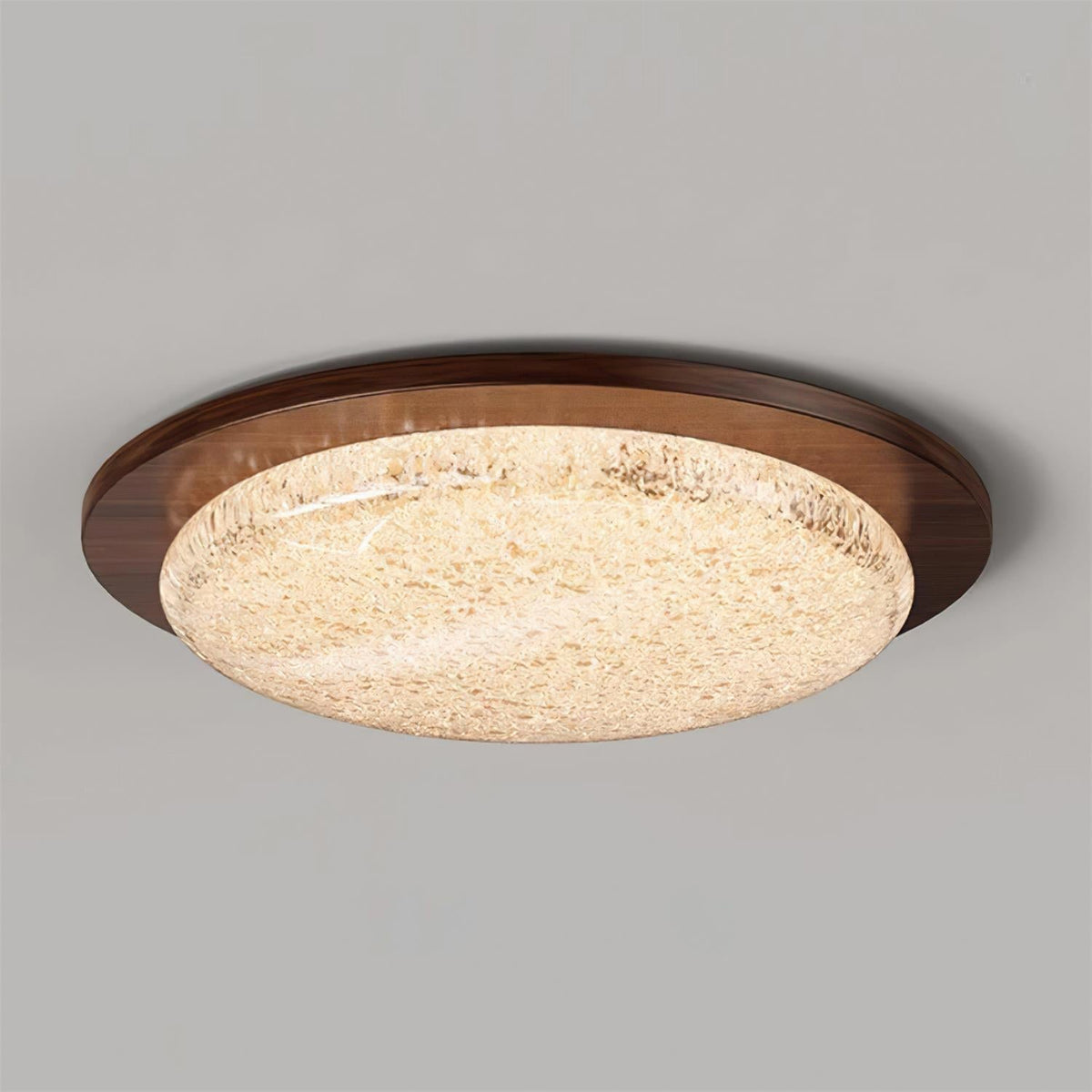 Ririxenor Plafonnier Résine Texturée Ton Bois LED-Cielum