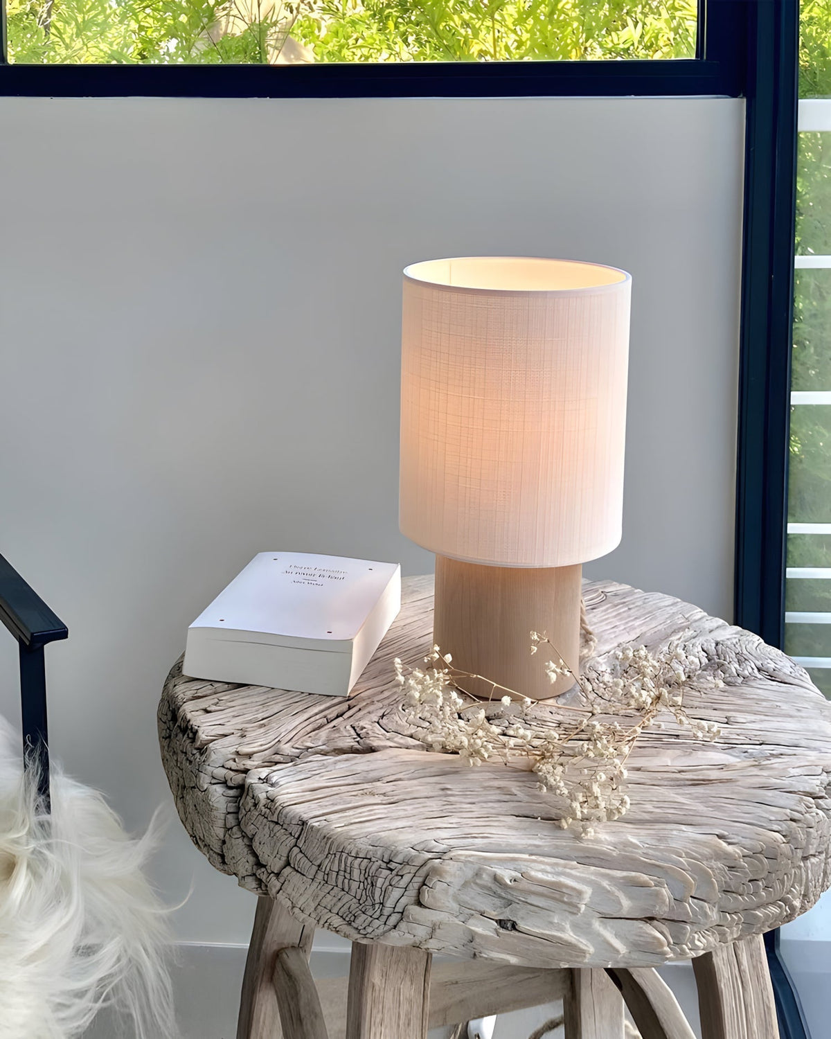 Alderielle Lampe de Table en Bois Noyer