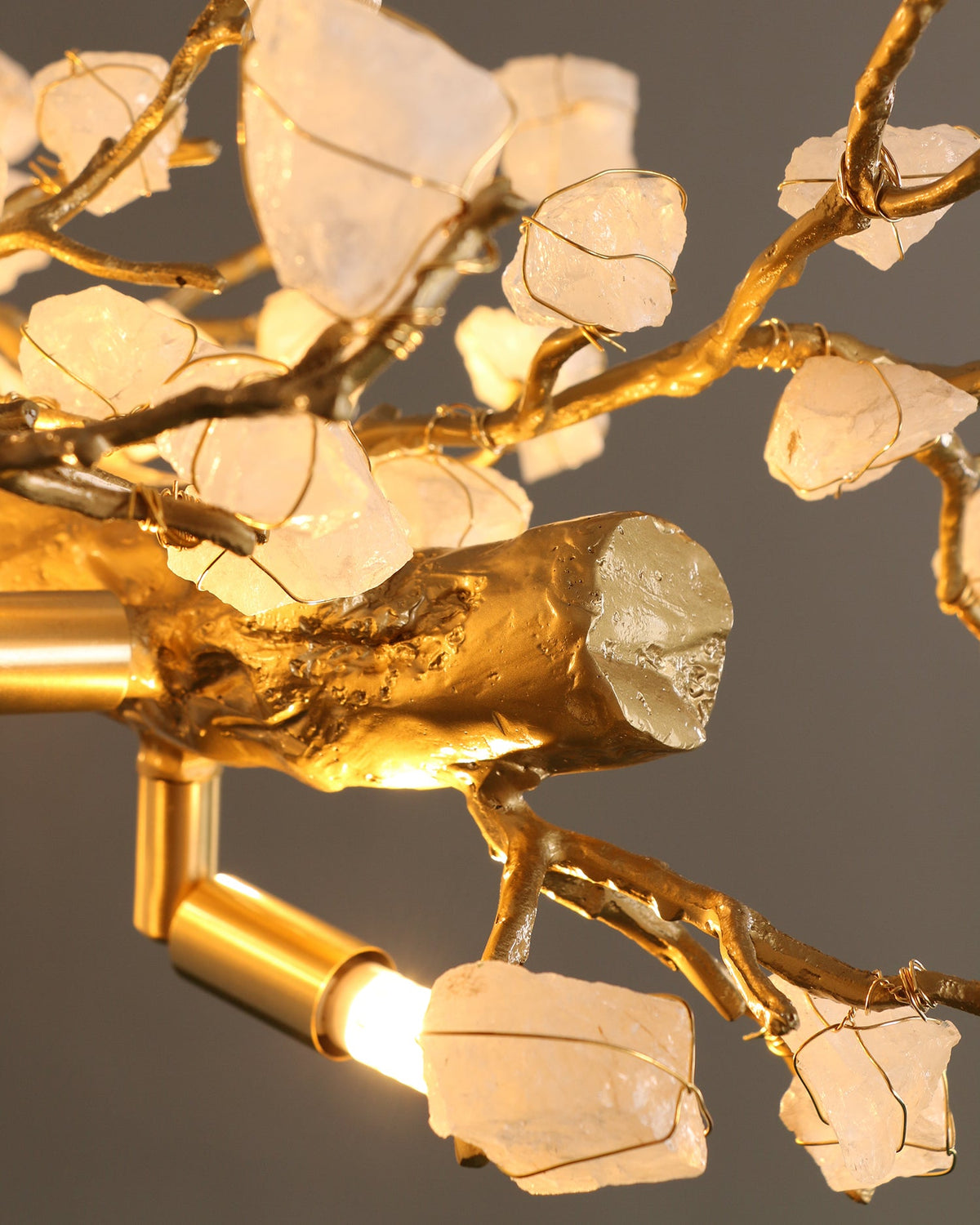 Casterford Lustre Linéaire À Branches En Pierre Blanche