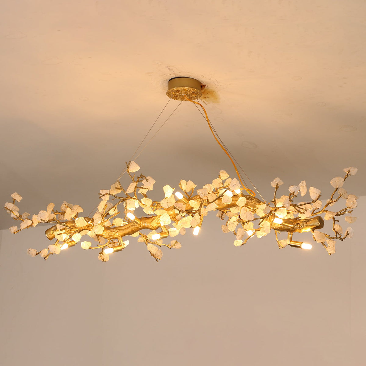 Casterford Lustre Linéaire À Branches En Pierre Blanche