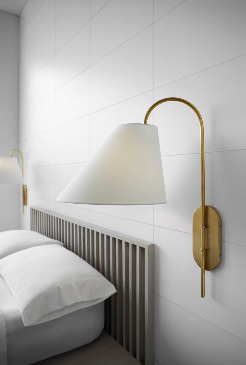 Quinelise Applique Murale Laiton Tissu Minimaliste Moderne