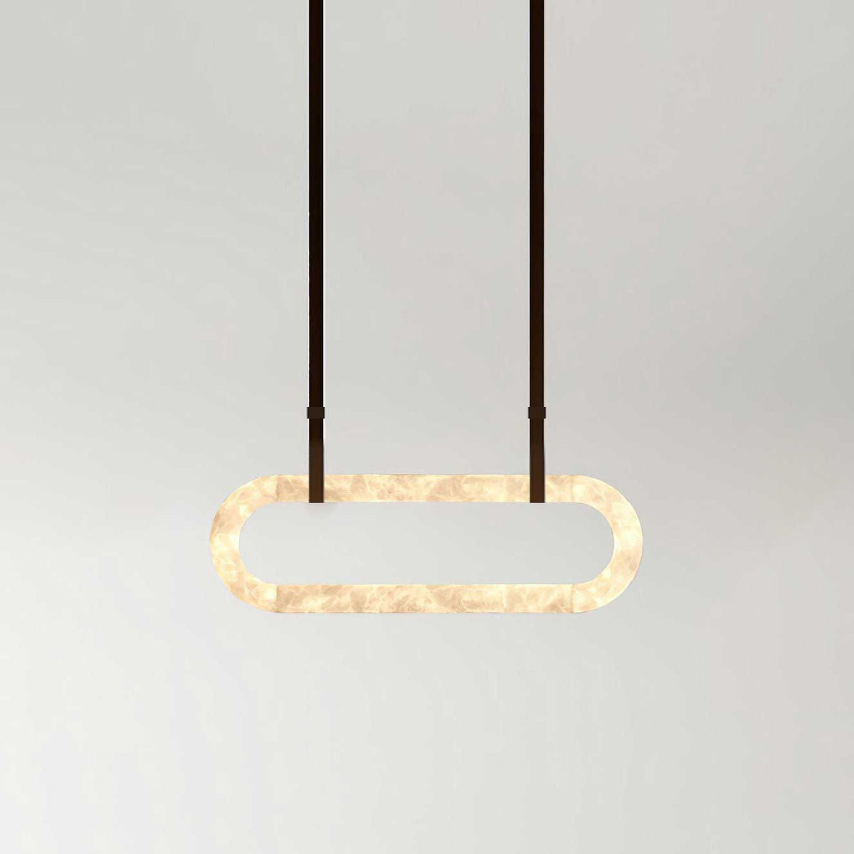 Kurve Chandelier Alabaster Ring Artificial leather-Neutral Decor