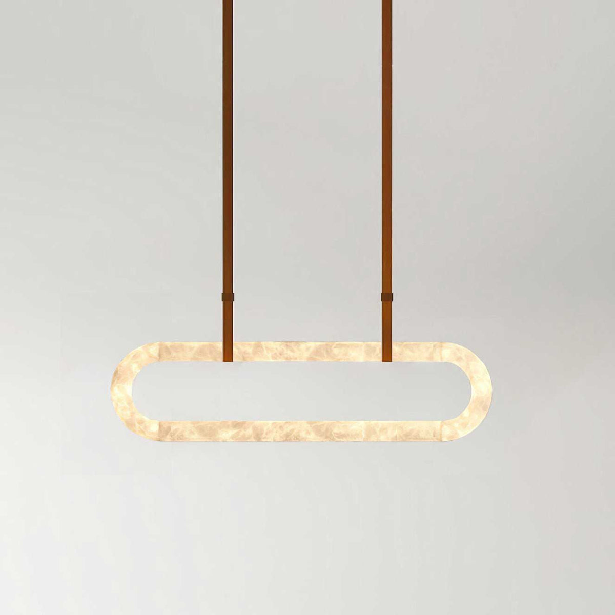 Kurve Chandelier Alabaster Ring Artificial leather-Neutral Decor