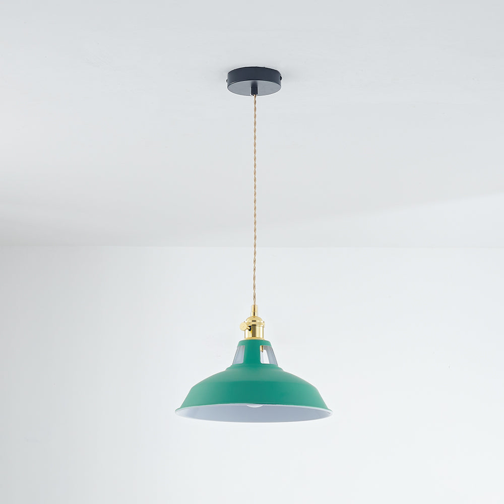 Naren Lampe Suspension Luminaire Vintage. Métal. Noir/Blanc. Salle à Manger-Cielum