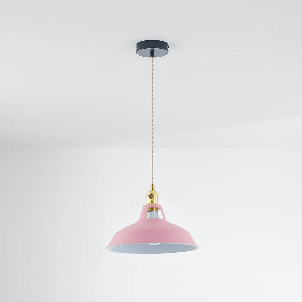 Naren Lampe Suspension Luminaire Vintage. Métal. Noir/Blanc. Salle à Manger-Cielum