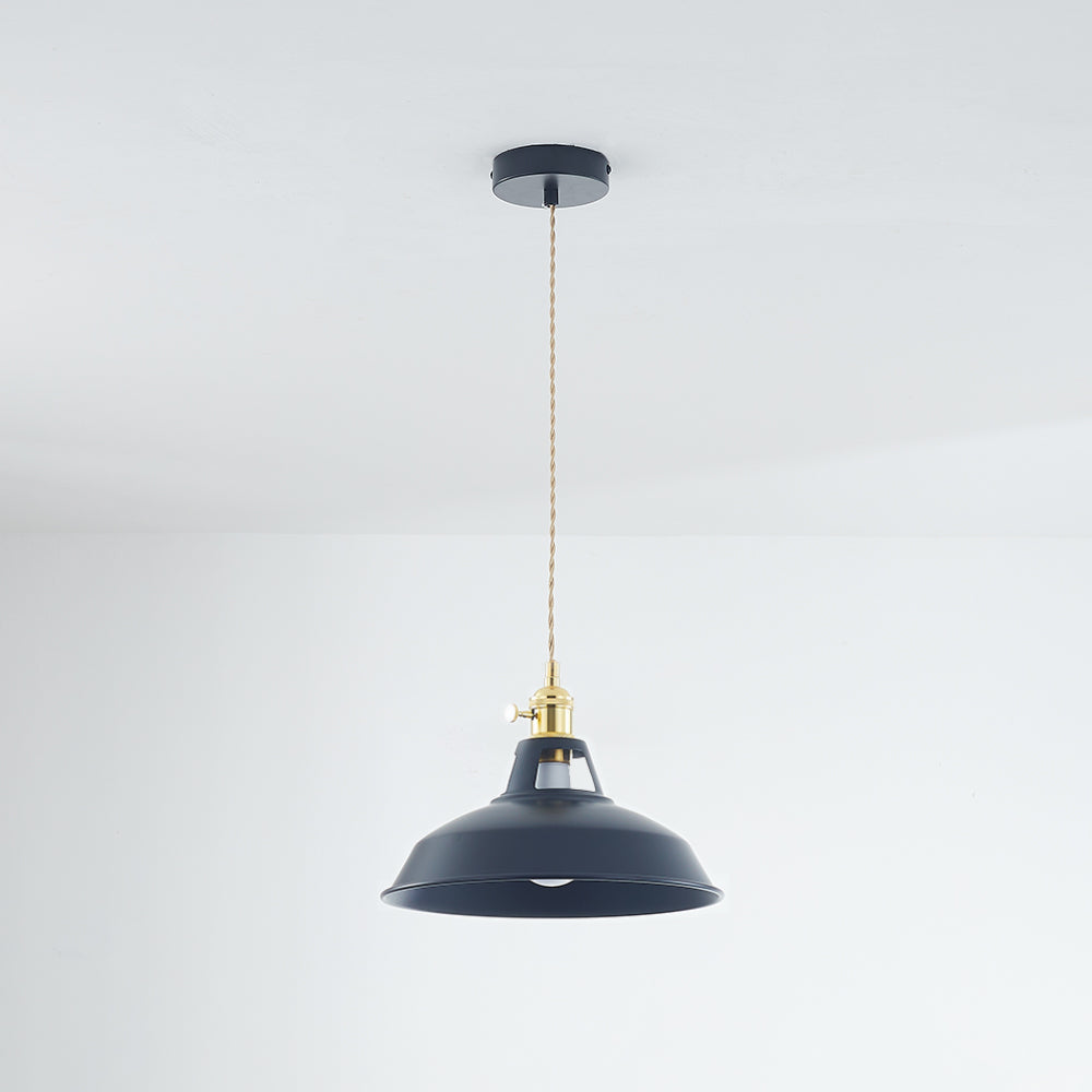 Naren Lampe Suspension Luminaire Vintage. Métal. Noir/Blanc. Salle à Manger-Cielum