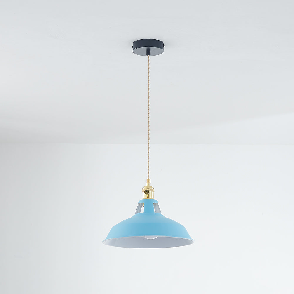 Naren Lampe Suspension Luminaire Vintage. Métal. Noir/Blanc. Salle à Manger-Cielum