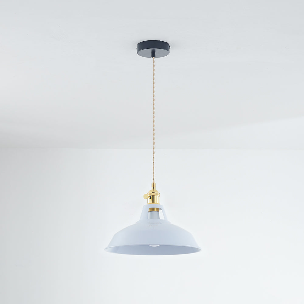 Naren Lampe Suspension Luminaire Vintage. Métal. Noir/Blanc. Salle à Manger-Cielum