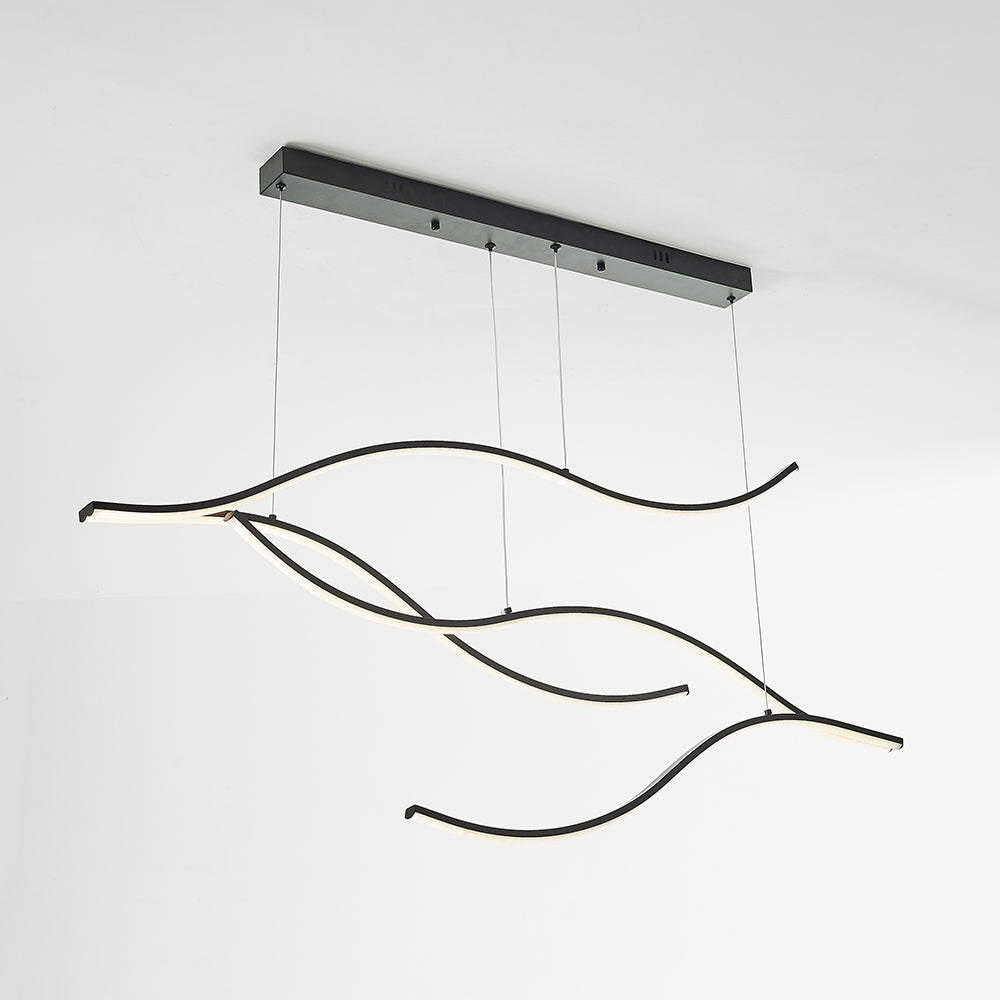 Tiroven Luminaires Suspension linéaire. LED Noir/Or. Salon-Cielum