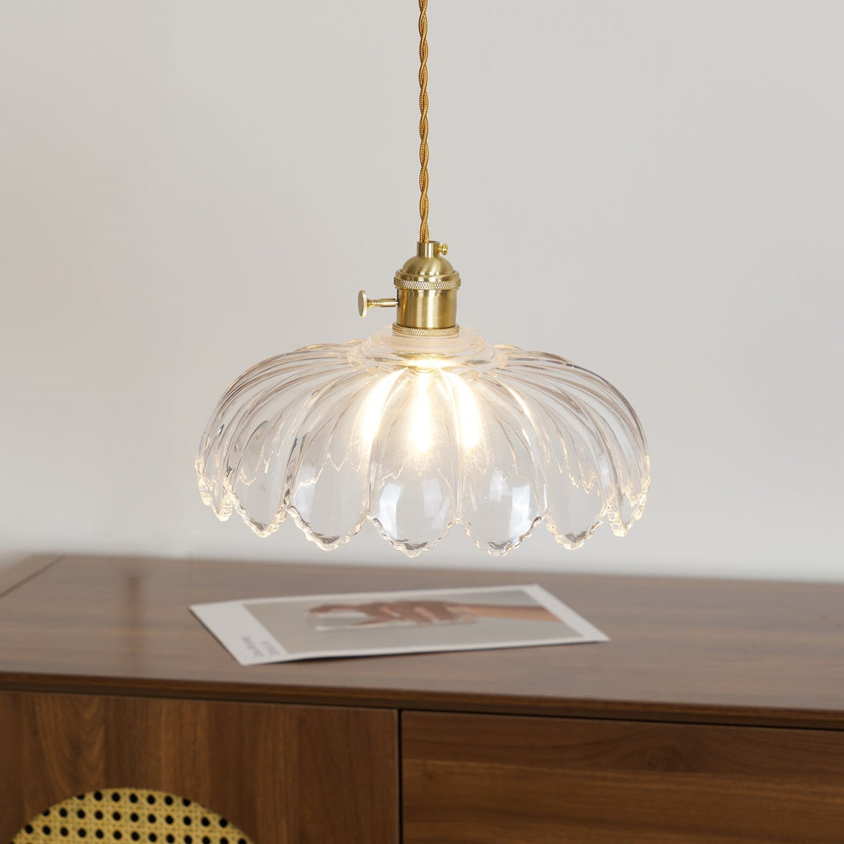 Limea Green Glass Flower Pendant Light-Neutral Decor