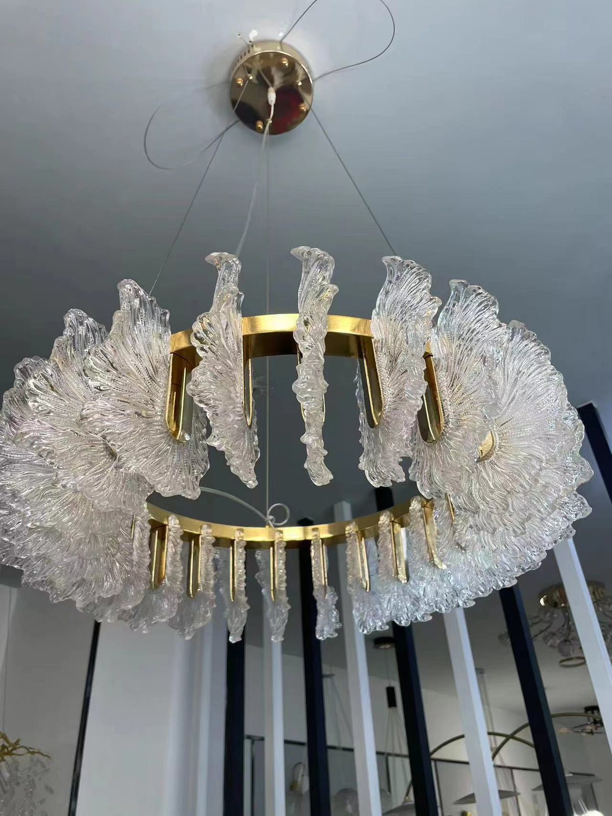 Lustre en Verre et Acrylique de Luxe Ulcarir Feuille