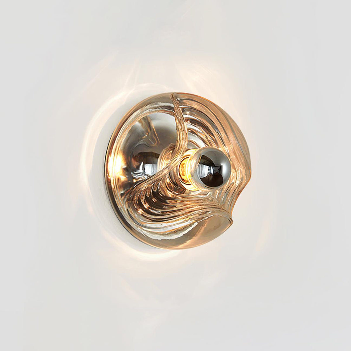Wall Lamp Swirl Texture Clear Amber Smoke Gray Modern Accent-Neutral Decor