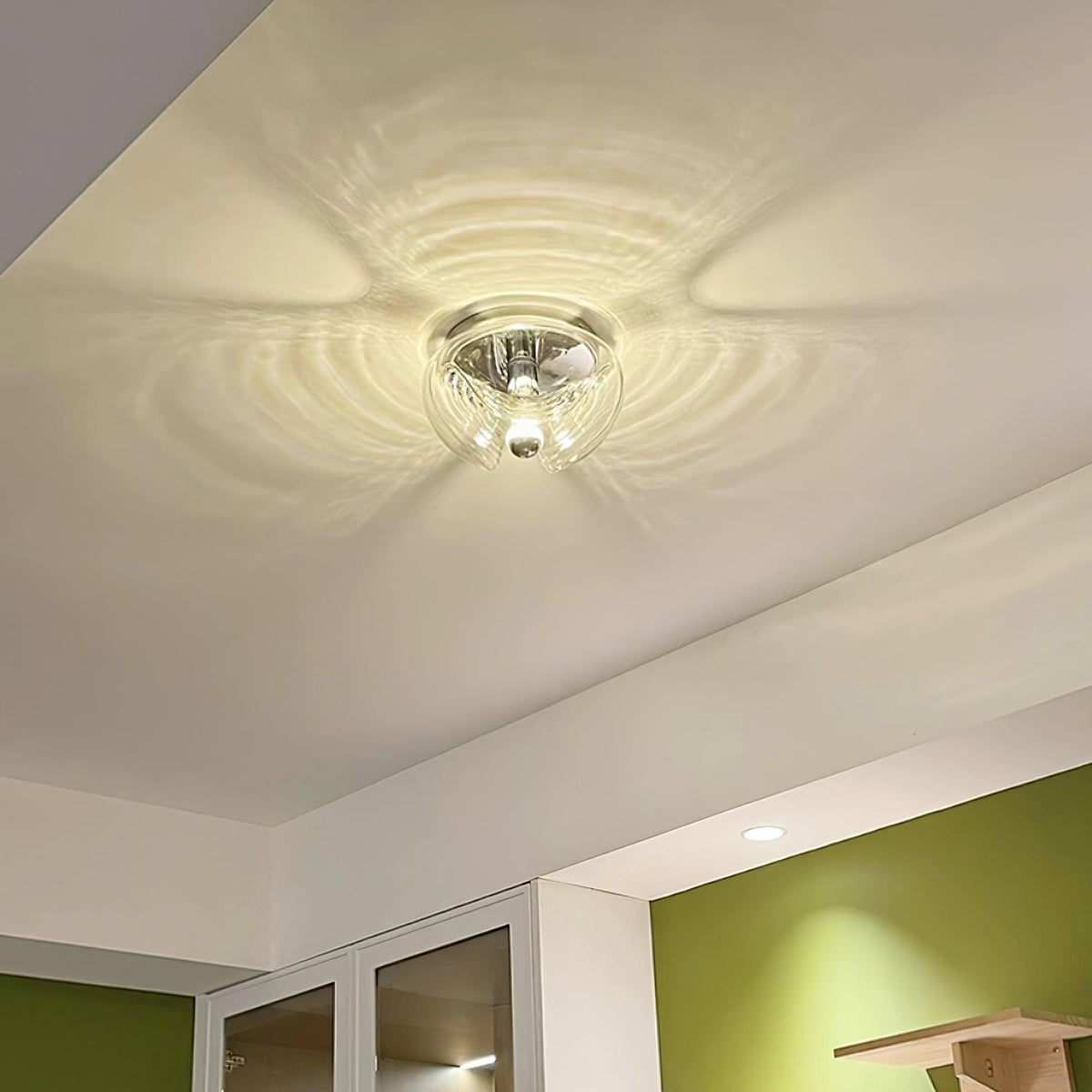 Wall Lamp Swirl Texture Clear Amber Smoke Gray Modern Accent-Neutral Decor