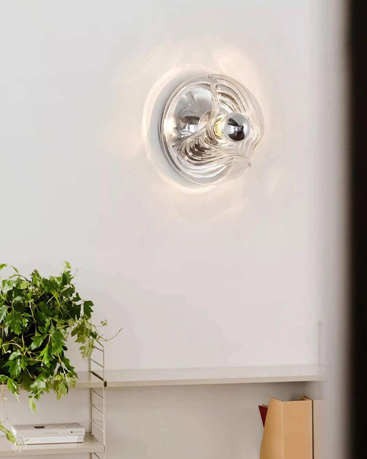 Wall Lamp Swirl Texture Clear Amber Smoke Gray Modern Accent-Neutral Decor