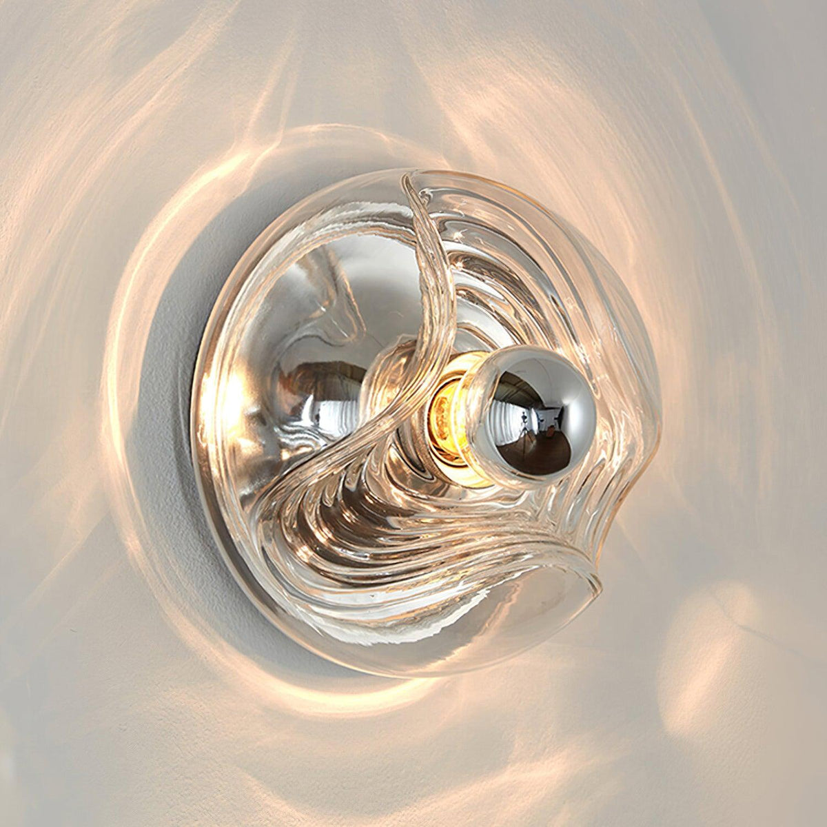 Wall Lamp Swirl Texture Clear Amber Smoke Gray Modern Accent-Neutral Decor