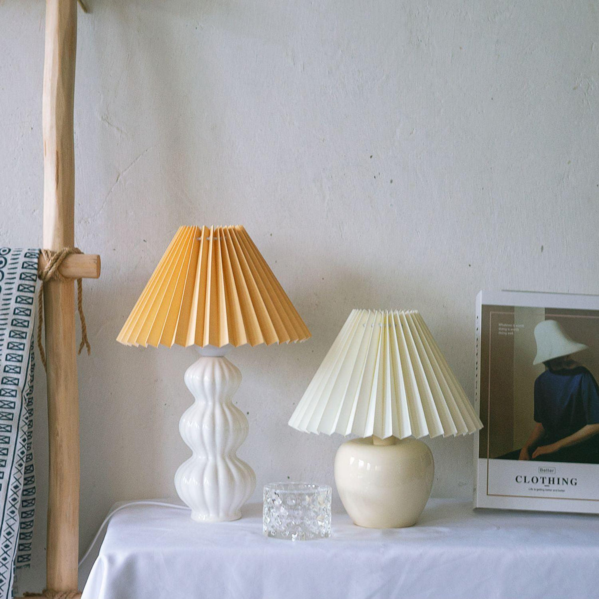 Hart Lampe de Table Vintage en Tissu