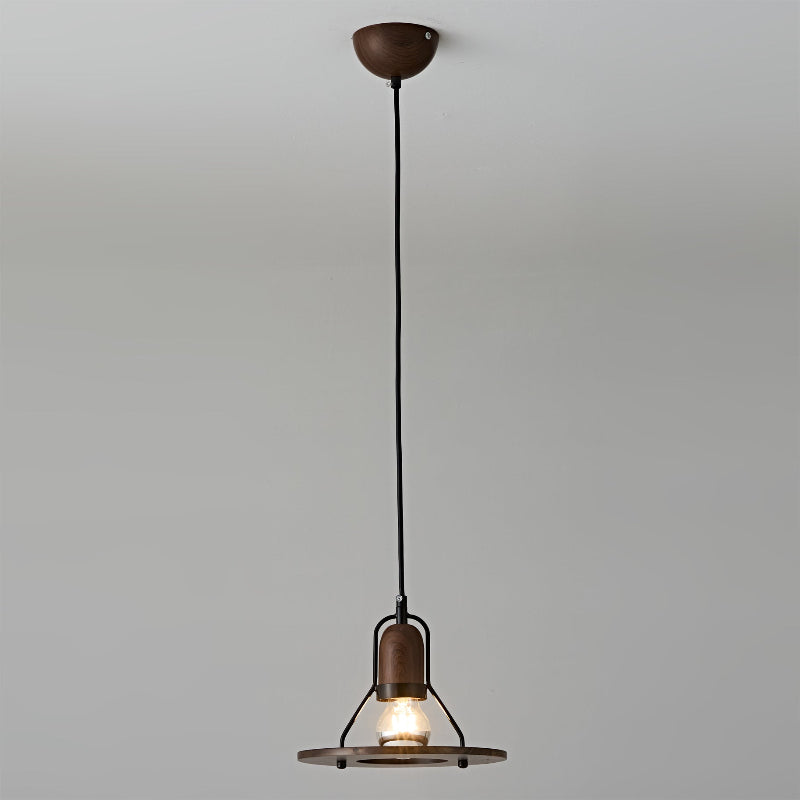 Detail shot of the walnut-colored accent on the Lioren Pendant Lamp.