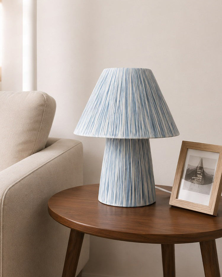 Liorisella Lampe de Table en Paille avec Rayures