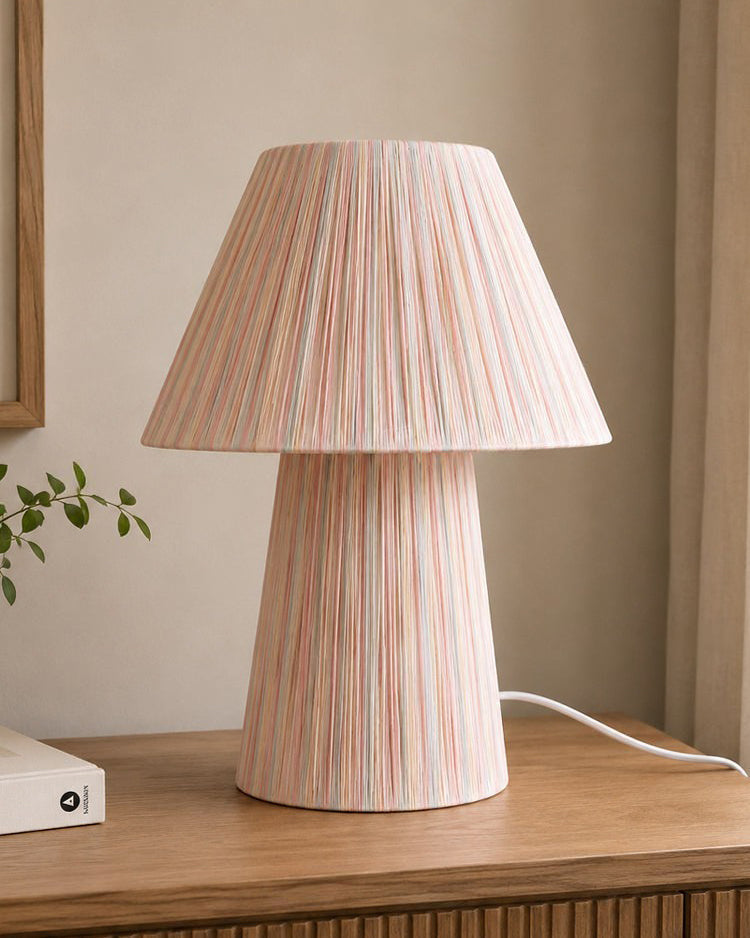 Liorisella Lampe de Table en Paille avec Rayures