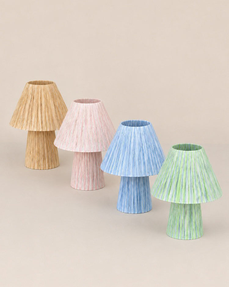 Liorisella Lampe de Table en Paille avec Rayures