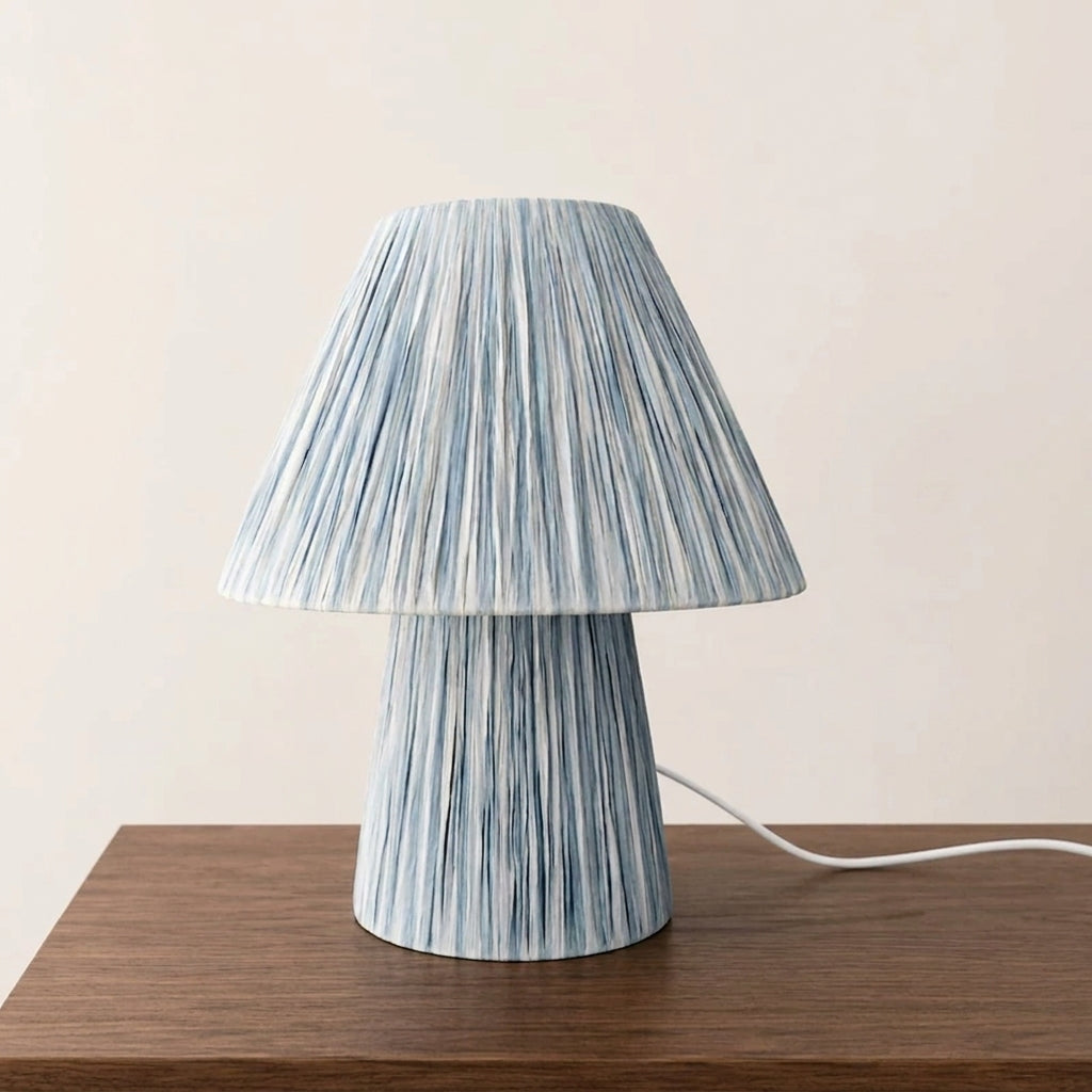 Liorisella Lampe de Table en Paille avec Rayures