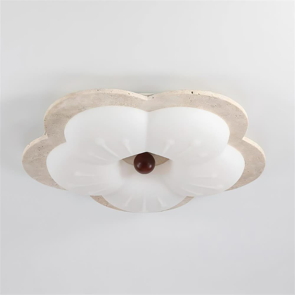 Riita Flower Ceiling Light Travertine-Neutral Decor