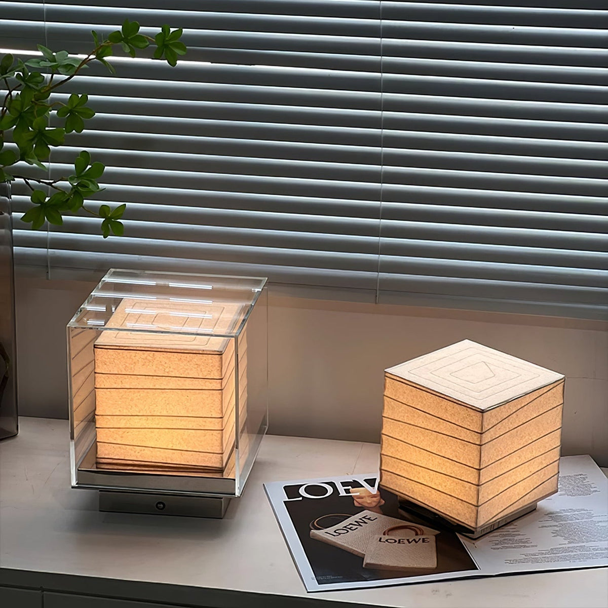 Pryn Lampe de Table Cube