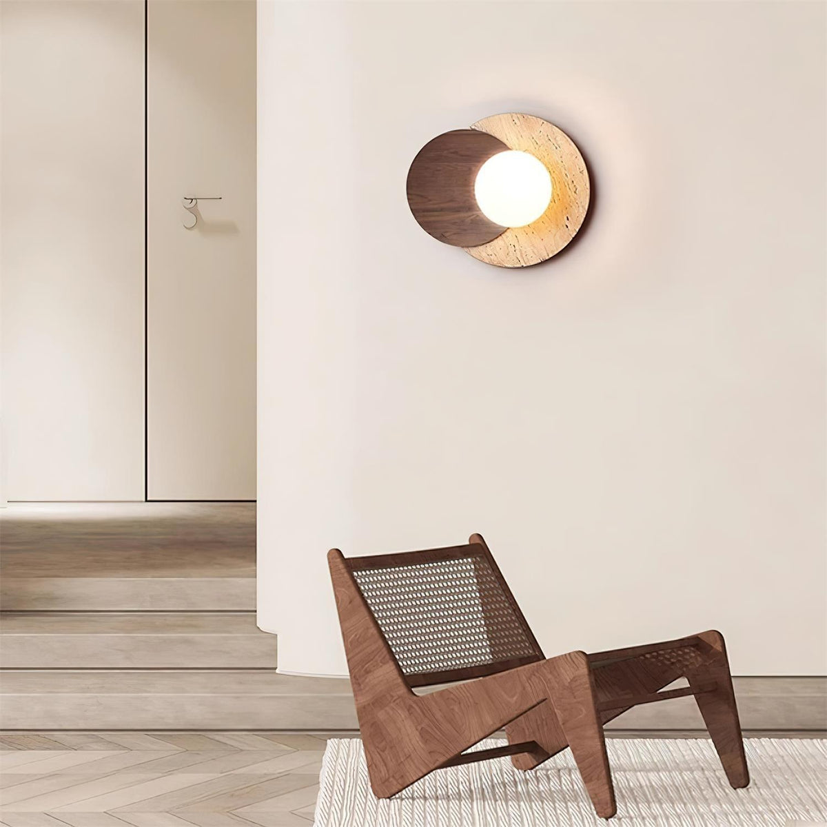 Lirixe Applique Murale Minimaliste en Travertin-Cielum