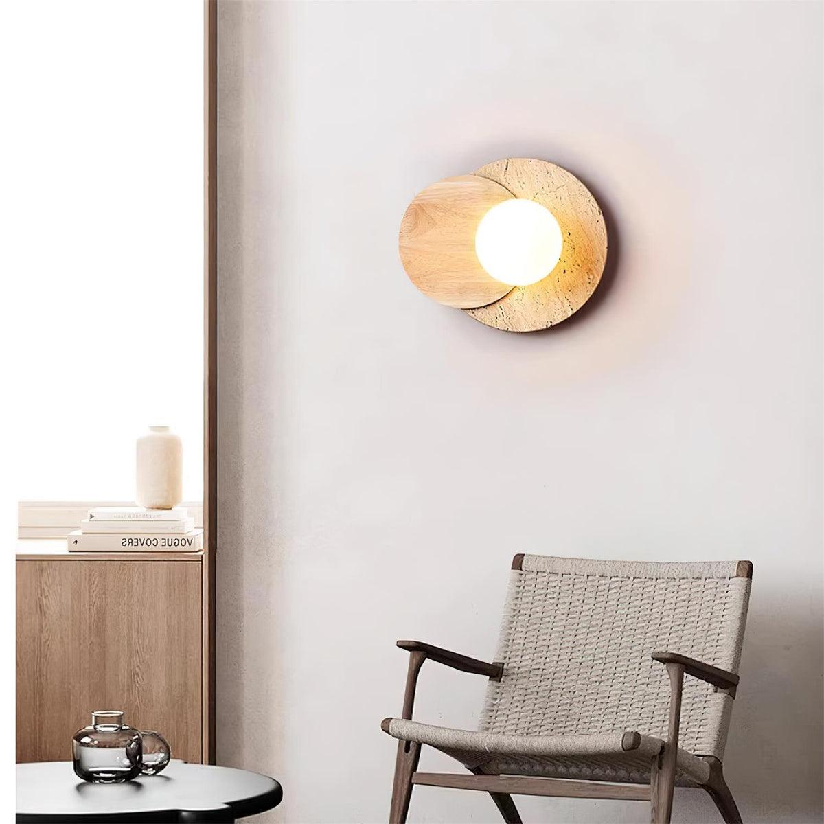 Lirixe Applique Murale Minimaliste en Travertin-Cielum