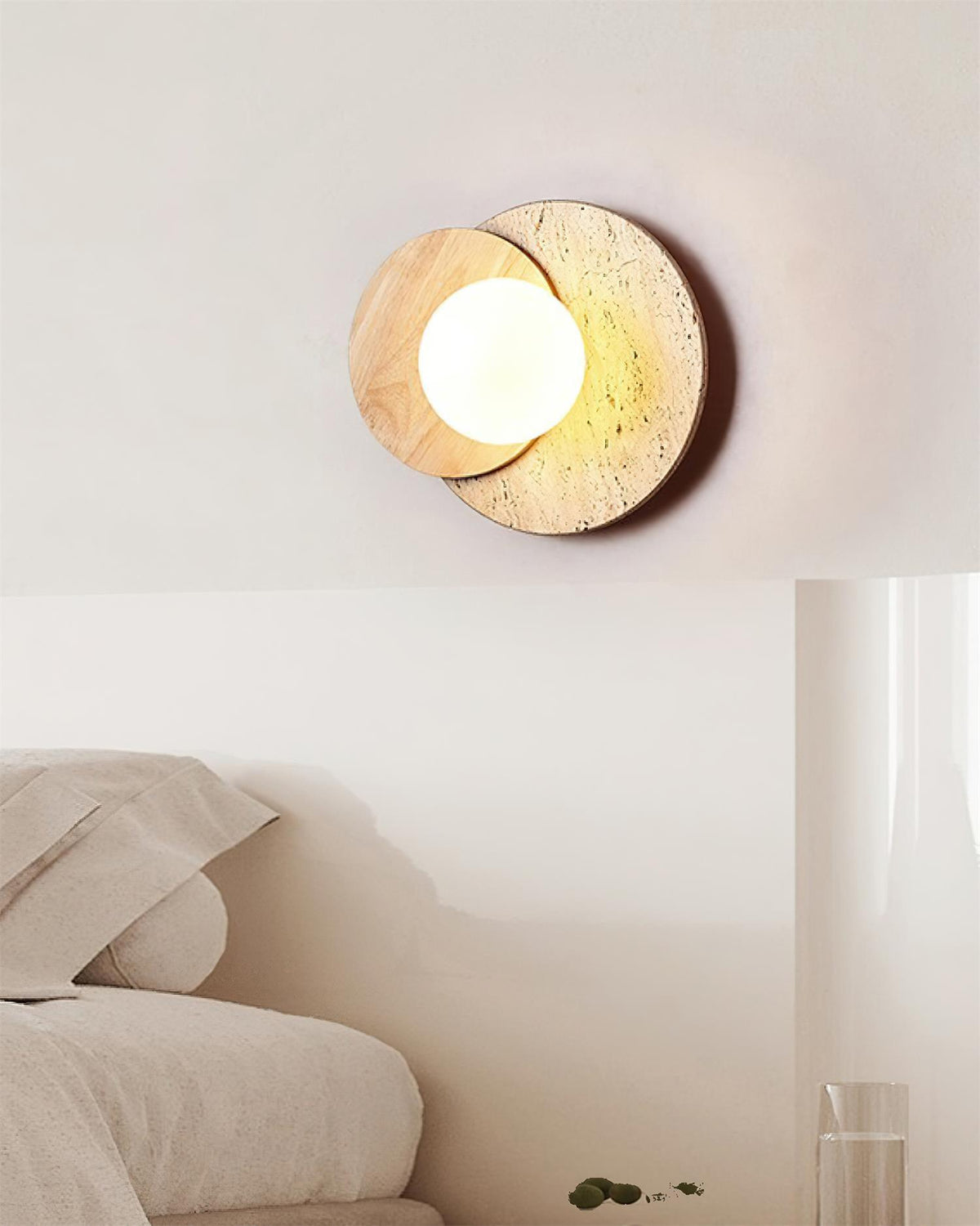Lirixe Applique Murale Minimaliste en Travertin-Cielum