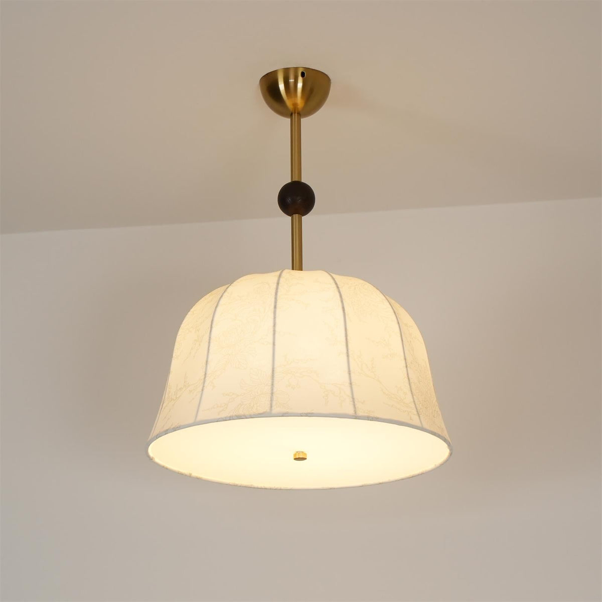 Ceiling Light in Fabric, Metal and Wood for Warm Interiors Elegant-Neutral Decor