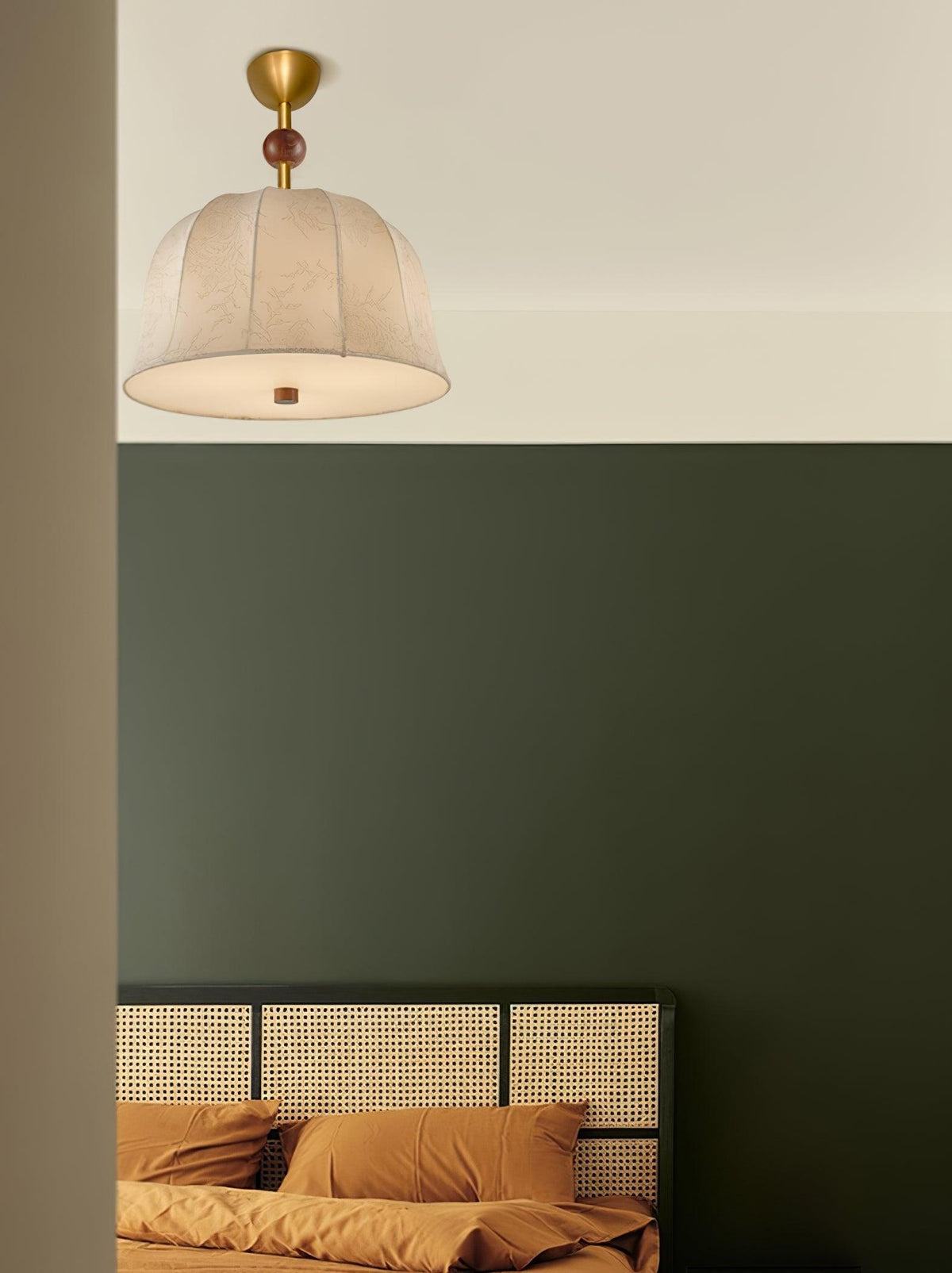 Ceiling Light in Fabric, Metal and Wood for Warm Interiors Elegant-Neutral Decor