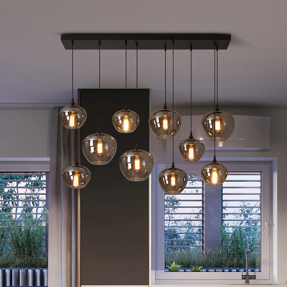 Tevely Suspension Industrielle Chic en Verre