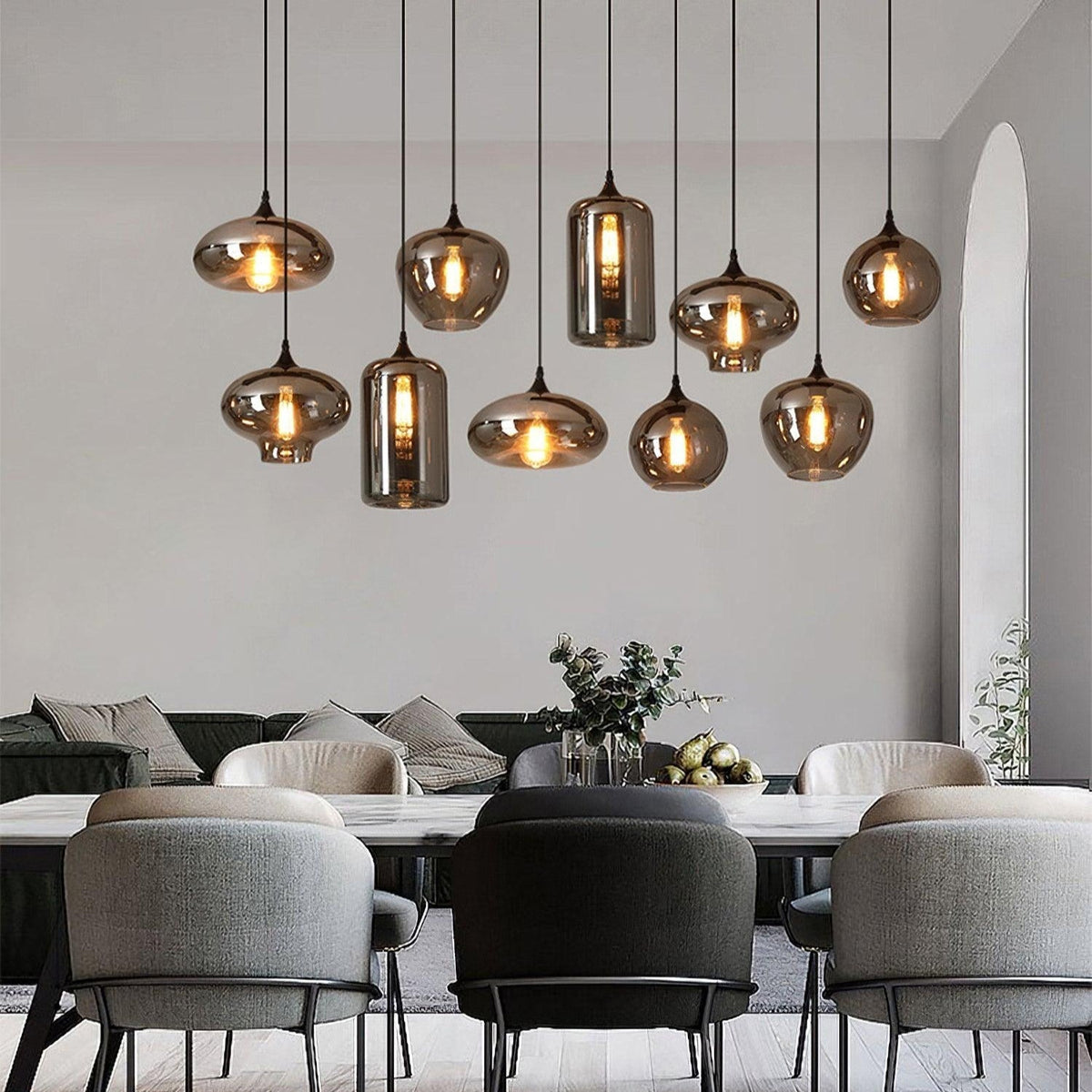 Tevely Suspension Industrielle Chic en Verre