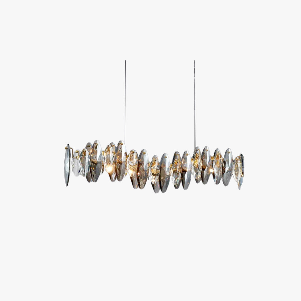 Kristy Lustre LED Moderne Verre/Métal Doré Pour Chambre/Salon