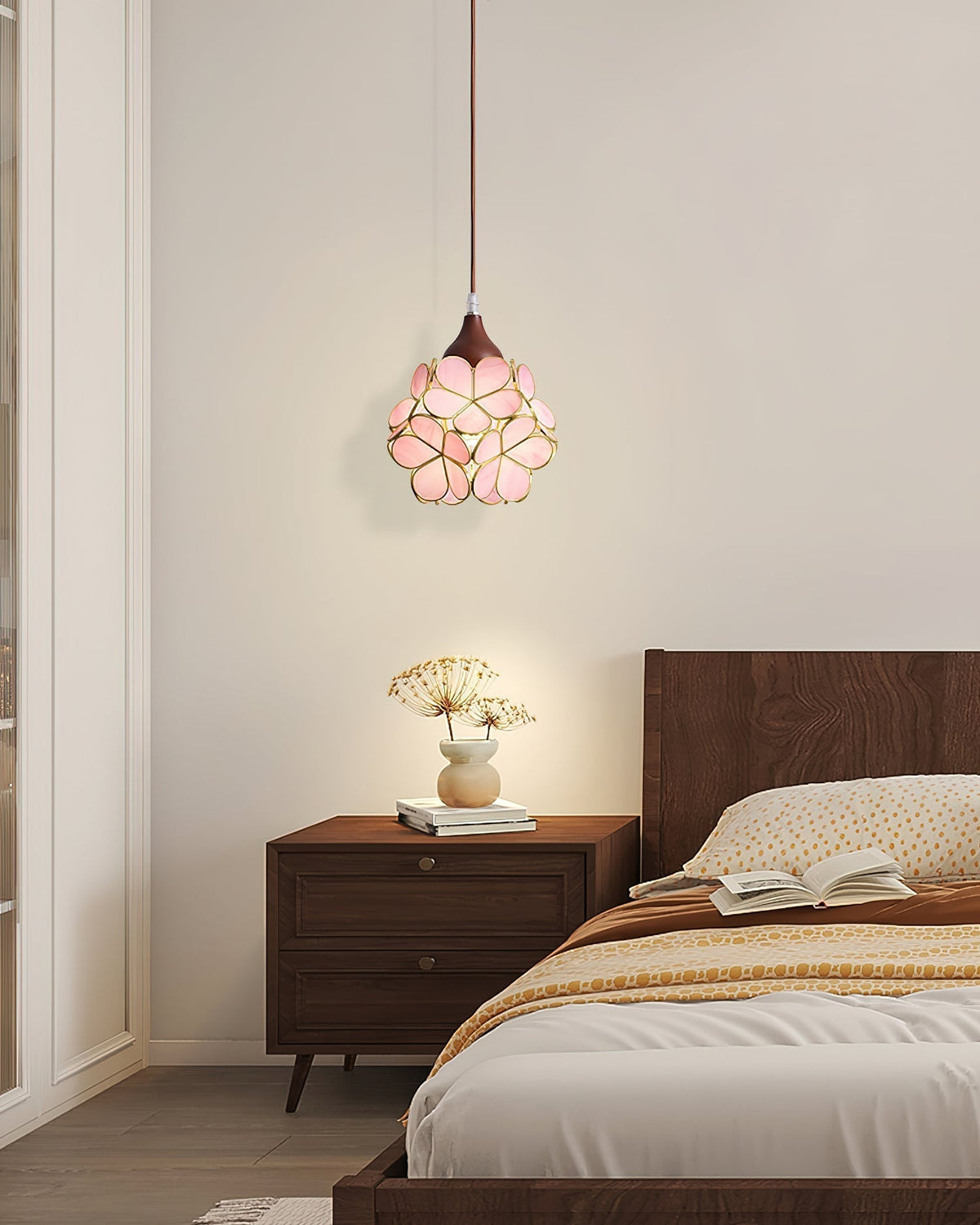 Velina Pink Petal Pendant Light-Neutral Decor
